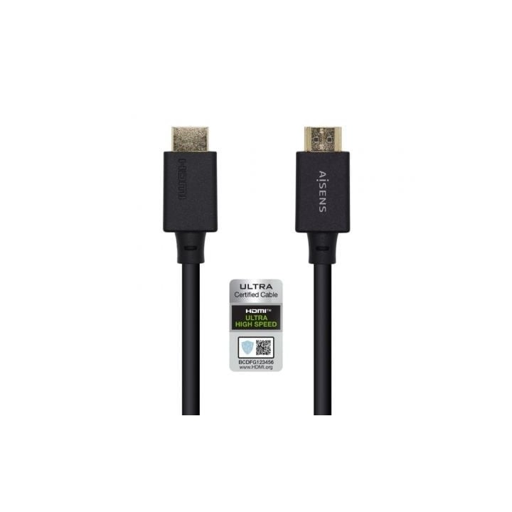 Cable HDMI 2.1 8K Aisens A150-0424/ HDMI Macho - HDMI Macho/ 3m/ Certificado/ Negro