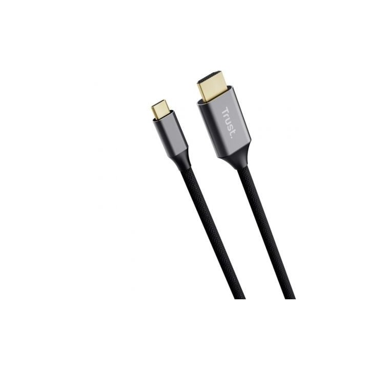 Cable Conversor HDMI 4K Trust CALYX/ USB Tipo-C Macho - HDMI Macho/ 2m/ Gris