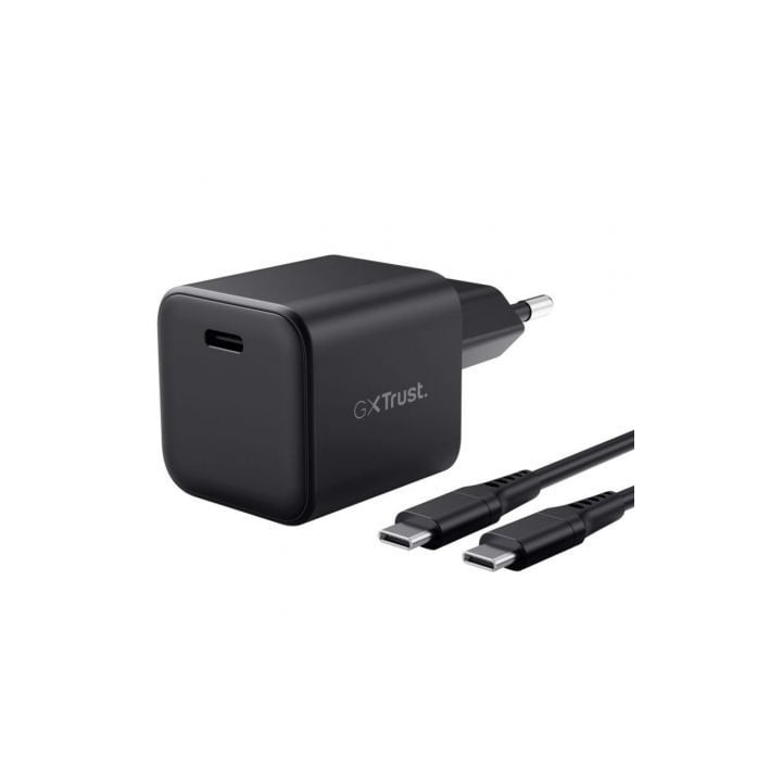 Cargador de Pared GaN Trust Gaming GXT 1258 Switch 2/ 1xUSB Tipo-C/ Incluye Cable USB Tipo-C/ 65W