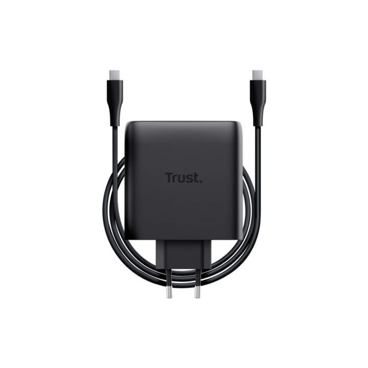 Cargador de Pared GaN Trust Maxo 100W/ 2xUSB Tipo-C/Incluye Cable USB Tipo-C/ 100W