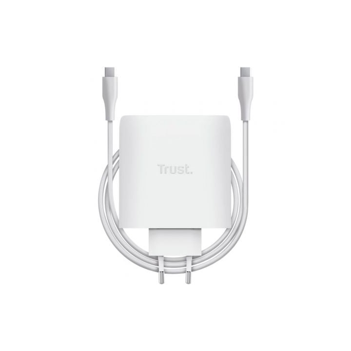 Cargador de Pared GaN Trust Maxo 100W/ 2xUSB Tipo-C/ Incluye Cable USB Tipo-C/ 100W