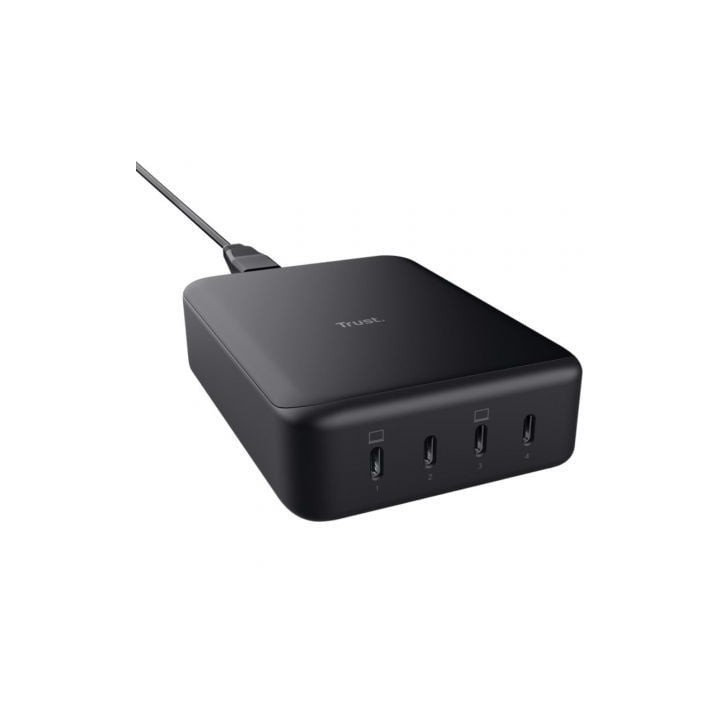 Cargador de Pared GaN Trust Maxo/ 4xUSB Tipo-C/ 240W/ Automático/ Voltaje 5-20V