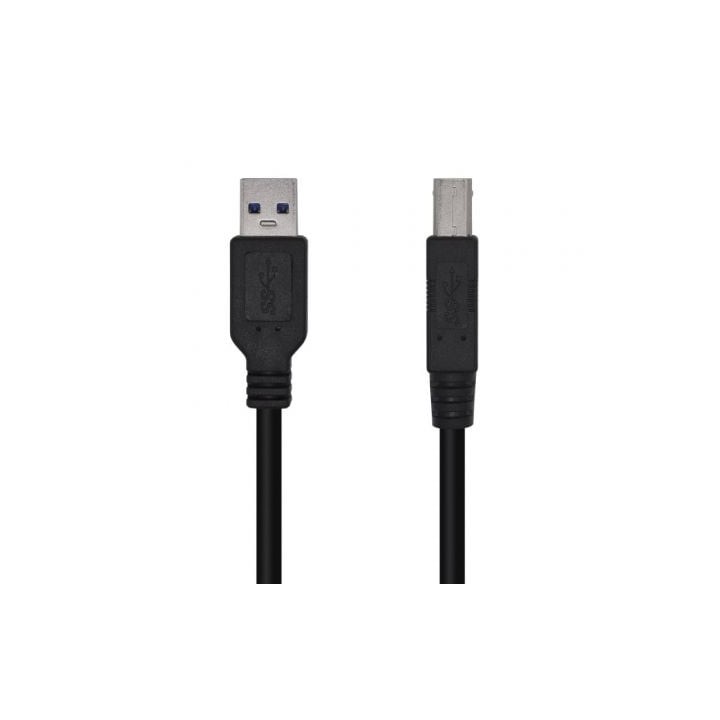 Cable USB 3.0 Impresora Aisens A105-0445/ USB Tipo-B Macho - USB Macho/ 5Gbps/ 3m/ Negro