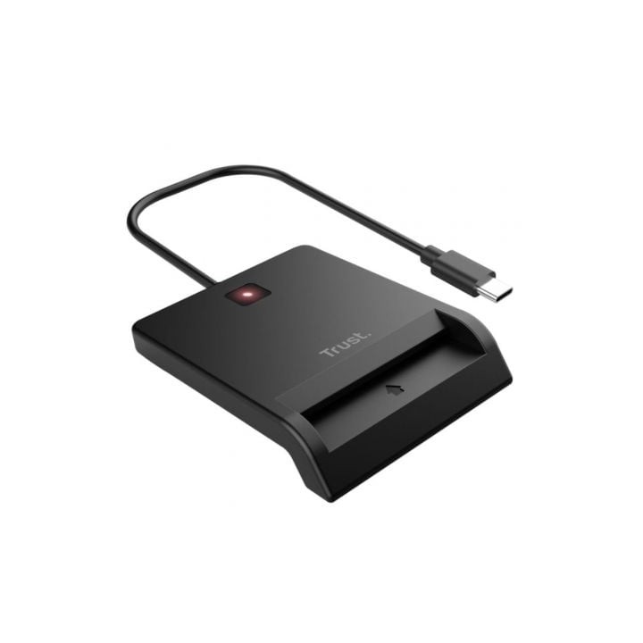 Lector de Tarjetas Inteligentes Trust Primo 26253/ USB Tipo-C/ Negro