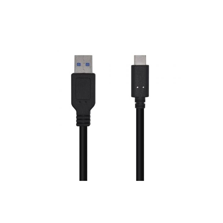 Cable USB 3.1 Tipo-C Aisens A107-0449/ USB Tipo-C Macho - USB Macho/ 50cm/ Negro