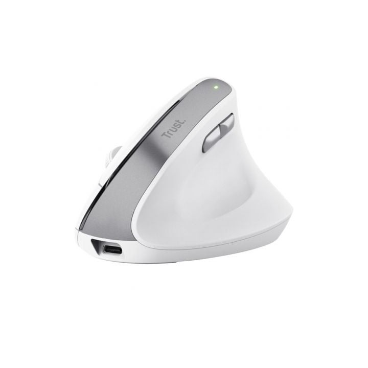 Ratón Vertical Inalámbrico Trust Bayo II/ Batería recargable/ Hasta 2400 DPI/ Blanco