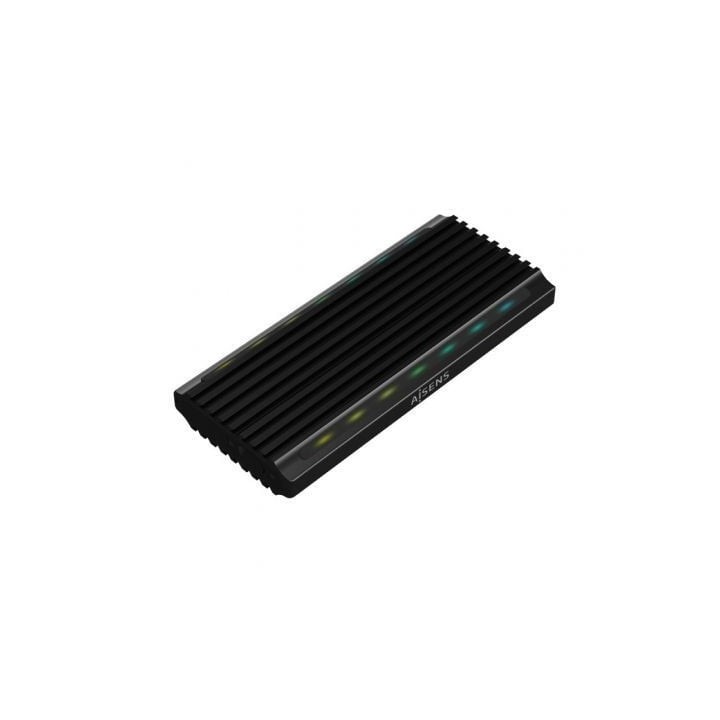 Caja Externa para Disco SSD M.2 SATA/NVMe Aisens ASM2-RGB012B/ USB 3.2/ Sin tornillos