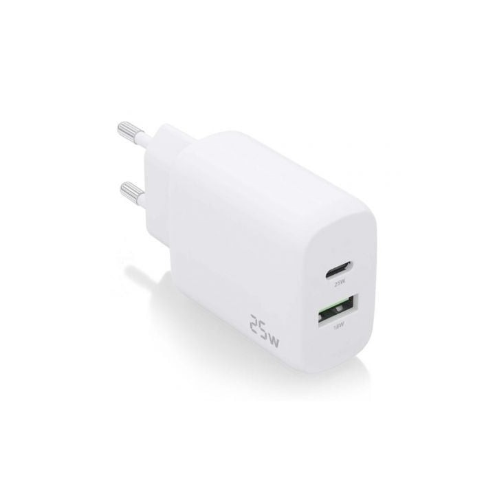 Cargador de Pared Aisens A110-0758/ 1xUSB Tipo-C/ 1xUSB/ 25W