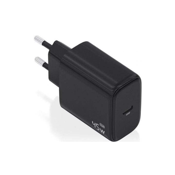 Cargador de Pared GaN Aisens A110-0970/ 1xUSB Tipo-C/ 45W/ Negro