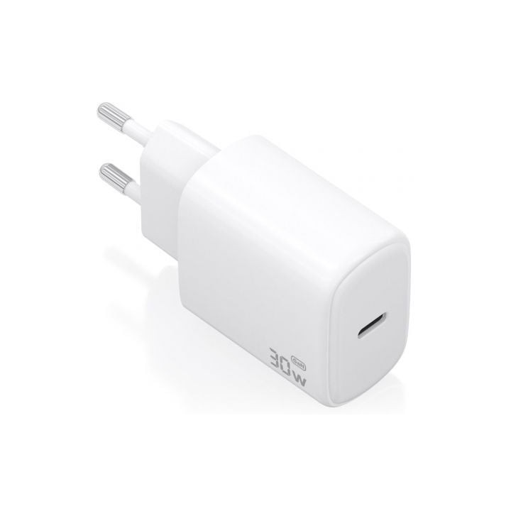 Cargador de Pared GaN Aisens A110-0975/ 1xUSB Tipo-C/ 30W/ Blanco
