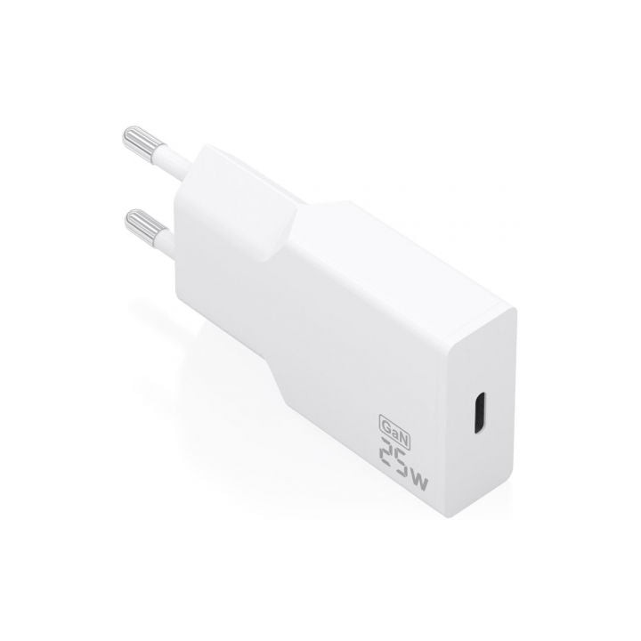 Cargador de Pared GaN Aisens A110-0999/ 1xUSB Tipo-C/ 25W/ Blanco