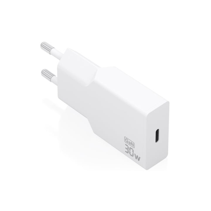 Cargador de Pared GaN Aisens A110-1001/ 1xUSB Tipo-C/ 30W/ Blanco