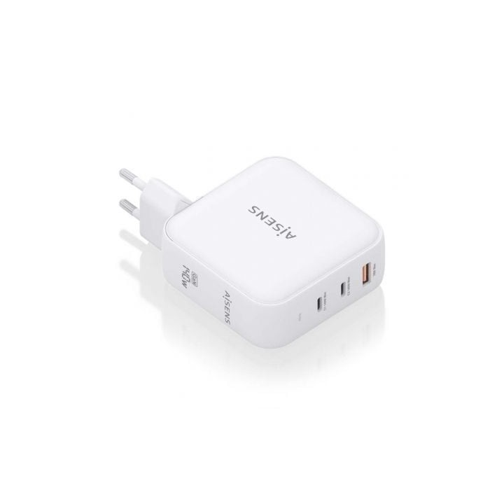 Cargador de Pared GaN Aisens ASCH-140W3P030-W/ 2xUSB Tipo-C/ 1xUSB/ 140W