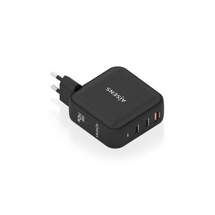 Cargador de Pared GaN Aisens ASCH-140W3P031-BK/ 2xUSB Tipo-C/ 1xUSB/ 140W