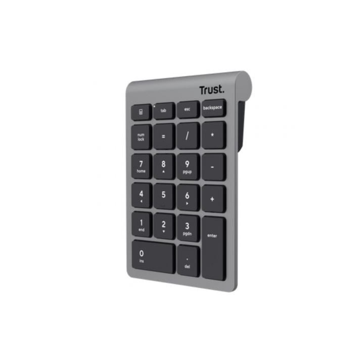Teclado Numérico Inalámbrico Trust Xalas Wireless/ Plata