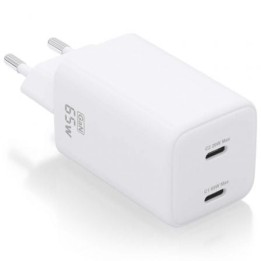 Cargador de Pared GaN Aisens ASCH-65W2P039-W/ 2xUSB Tipo-C/ 65W
