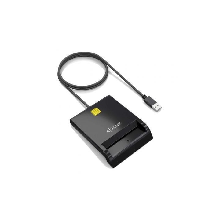 Lector de DNI y Tarjetas Aisens ASCR-SN06-BK/ USB 2.0/ Negro