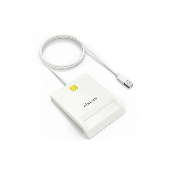 Lector de DNI y Tarjetas Aisens ASCR-SN07-W/ USB 2.0/ Blanco