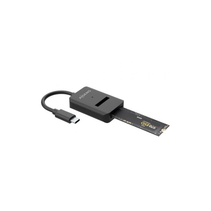Dock USB Tipo-C para SSD M2 SATA/NVMe Aisens ASUC-M2D011-BK/ Negro