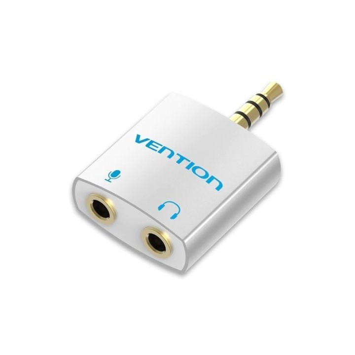Adaptador Audio Vention BDBW0/ Jack 3.5 Macho - 2x Jack 3.5 Hembra/ Blanco