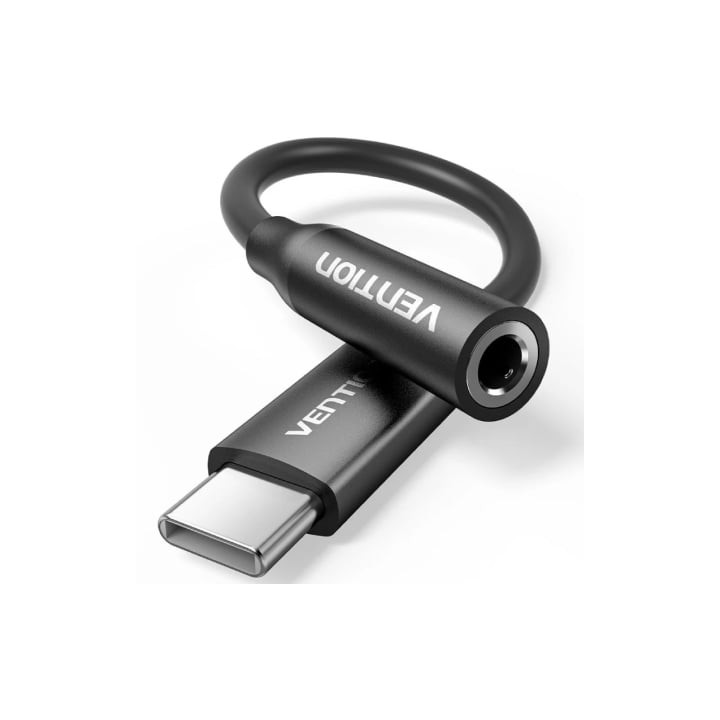 Adaptador Audio Vention BIIBA/ Jack 3.5 Hembra - USB Tipo-C Macho/ 10cm/ Negro