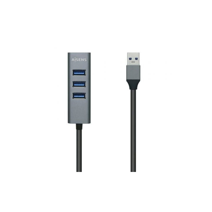 Hub USB 3.0 Aisens A106-0507/ 4xUSB/ Gris
