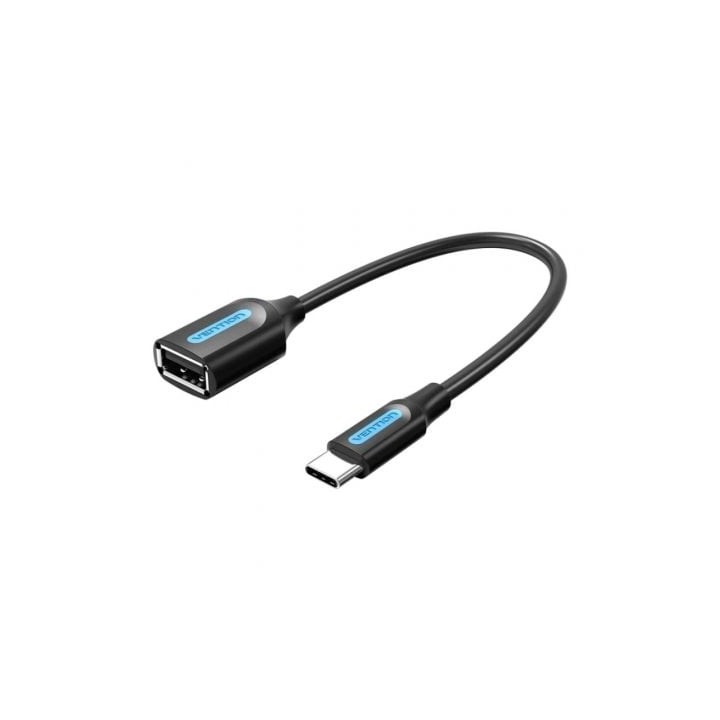 Cable USB 2.0 Tipo-C Vention CCSBB/ USB Tipo-C Macho - USB Hembra/ 15cm/ 480Mbps/ Negro