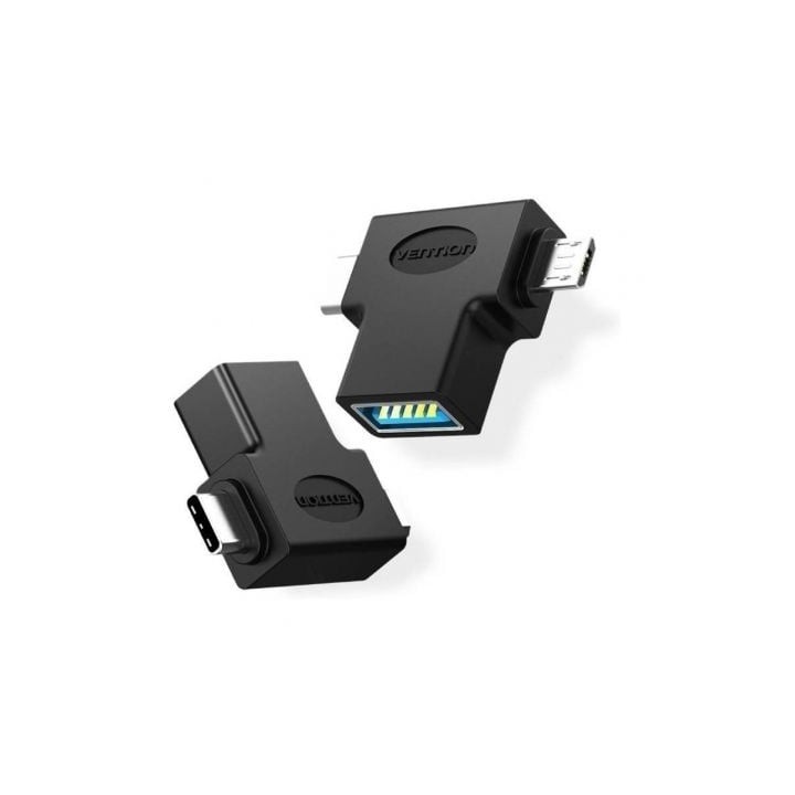 Adaptador USB 3.0 Vention CDIB0/ USB Tipo-C Macho - MicroUSB Macho