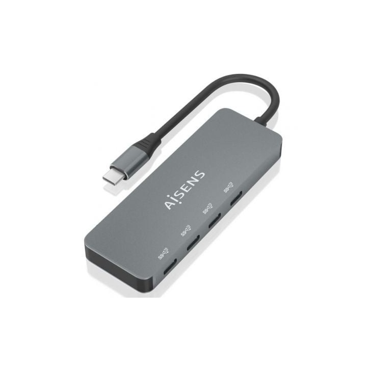 Hub USB Tipo-C Aisens A109-0695/ 4xUSB Tipo-C/ Gris