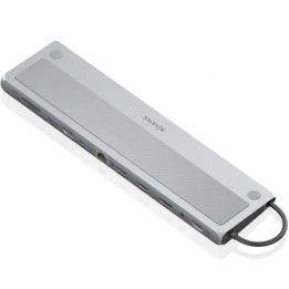 Docking USB Tipo-C Aisens ASUC-12P020-GR/ 2xHDMI 4K/ 3xUSB/ 1xUSB Tipo-C/ 1xRJ45/ 1xDisplayPort/ 1xLector Tarjetas/ 1xUSB Tipo-