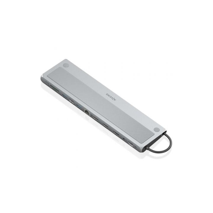 Docking USB Tipo-C Aisens ASUC-12P020-GR/ 2xHDMI 4K/ 3xUSB/ 1xUSB Tipo-C/ 1xRJ45/ 1xDisplayPort/ 1xLector Tarjetas/ 1xUSB Tipo-