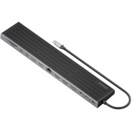 Docking USB Tipo-C Aisens ASUC-13P042-GR/ 2xUSB Tipo-C/ 1xUSB Tipo-C PD/ 2xUSB/ 2xHDMI/ 1xDisplayPort/ 1xLector de Tarjetas/ 1x