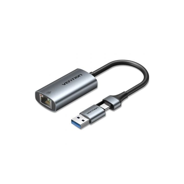Adaptador USB/USB Tipo-C - RJ45 Vention CFQHB/ 1000Mbps