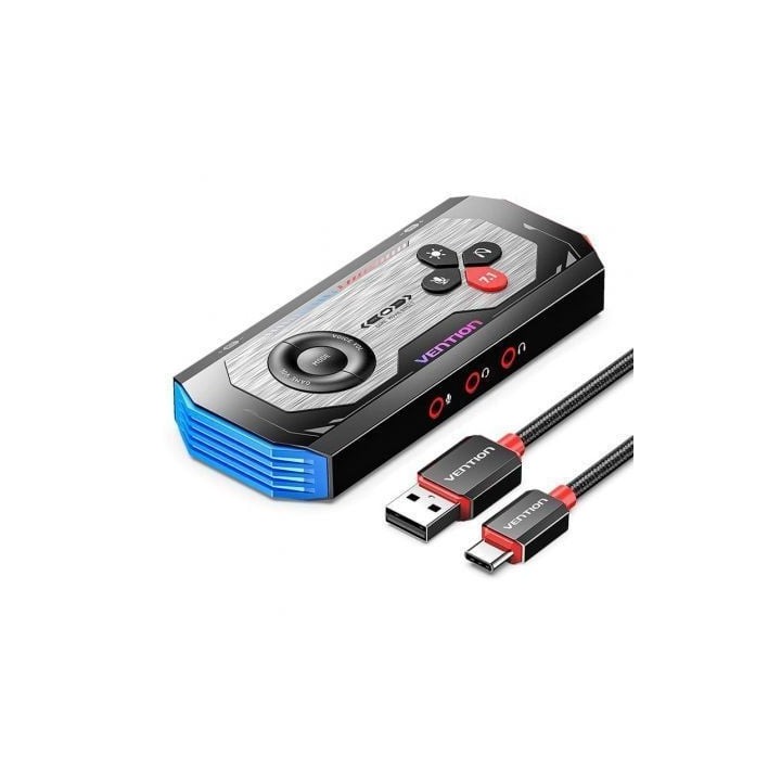 Tarjeta de Sonido Gaming con Amplificador Vention CVAB0/ USB Tipo-C Macho - 3xJack 3.5 Hembra