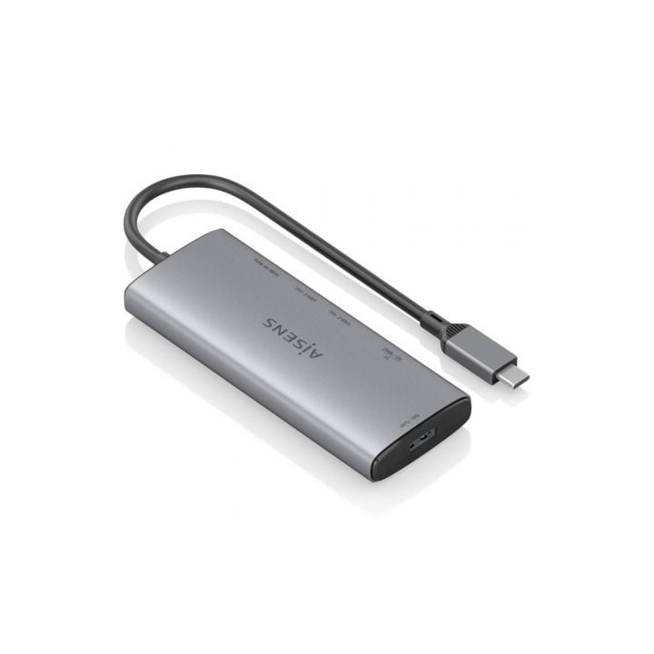 Docking USB Tipo-C Aisens ASUC-6P029-GR/ 1xHDMI 4K/ 1xUSB/ 2xUSB Tipo-C/ 1xLector de Tarjetas/ Gris