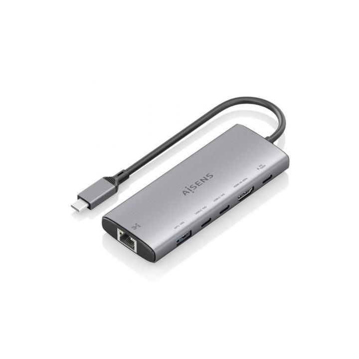 Docking USB Tipo-C Aisens ASUC-6P030-GR/ 1xHDMI 4K/ 1xUSB/ 2xUSB Tipo-C/ 1xRJ45/ 1xUSB Tipo-C PD/ Gris