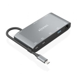 Docking USB Tipo-C Aisens ASUC-8P010-GR/ 1xHDMI 4K/ 1xVGA/ 2xUSB/ 1xRJ45/ 2xUSB Tipo-C/ 1xUSB Tipo-C PD/ Gris