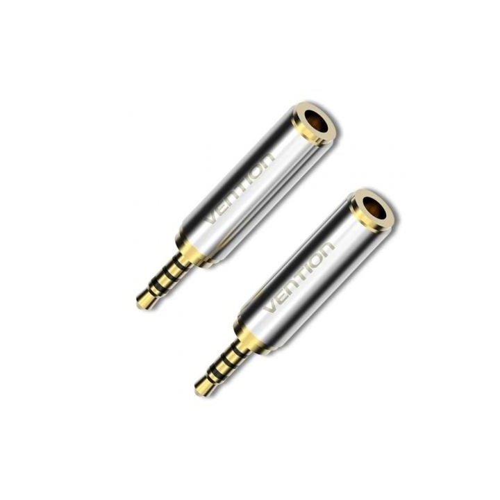 Adaptador Jack Vention VAB-S02/ Jack 2.5 Macho - Jack 3.5 Hembra/ Plata