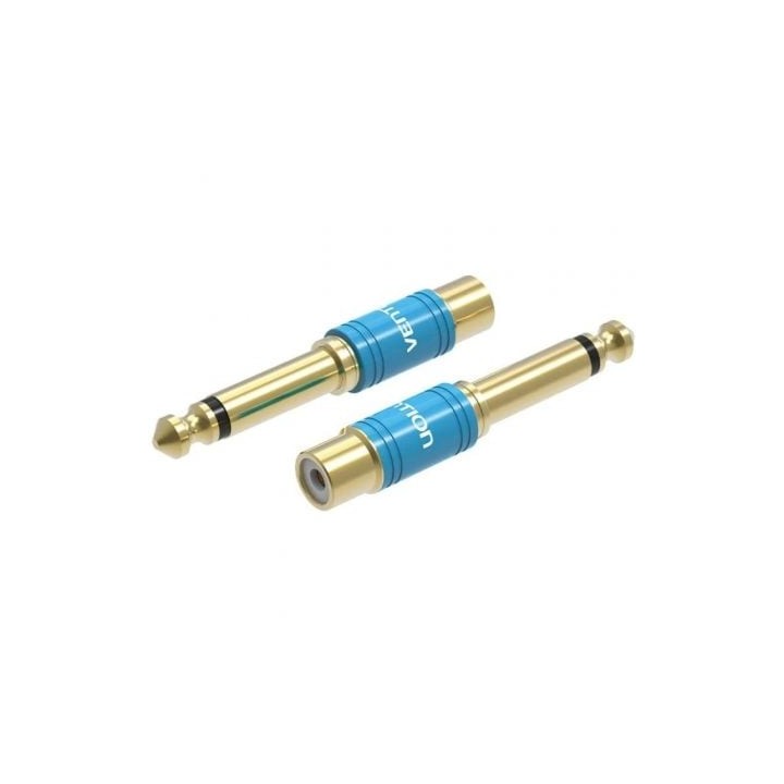 Adaptador Jack Vention VDD-C03/ RCA Hembra - Jack 6.5 Macho/ Azul