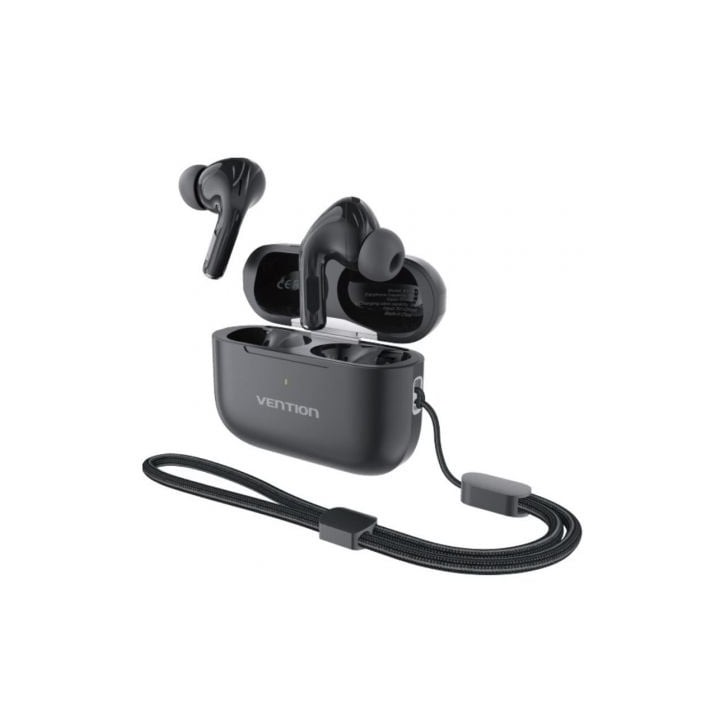 Auriculares Bluetooth Vention Echo Lite E11 Plus con estuche de carga/ Autonomía 6h/ Negros