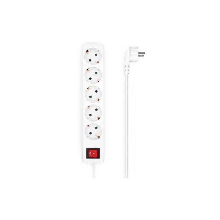 Regleta con Interruptor Aisens A154-0651/ 5 Tomas de Corriente/ Cable 1.4m/ Blanco