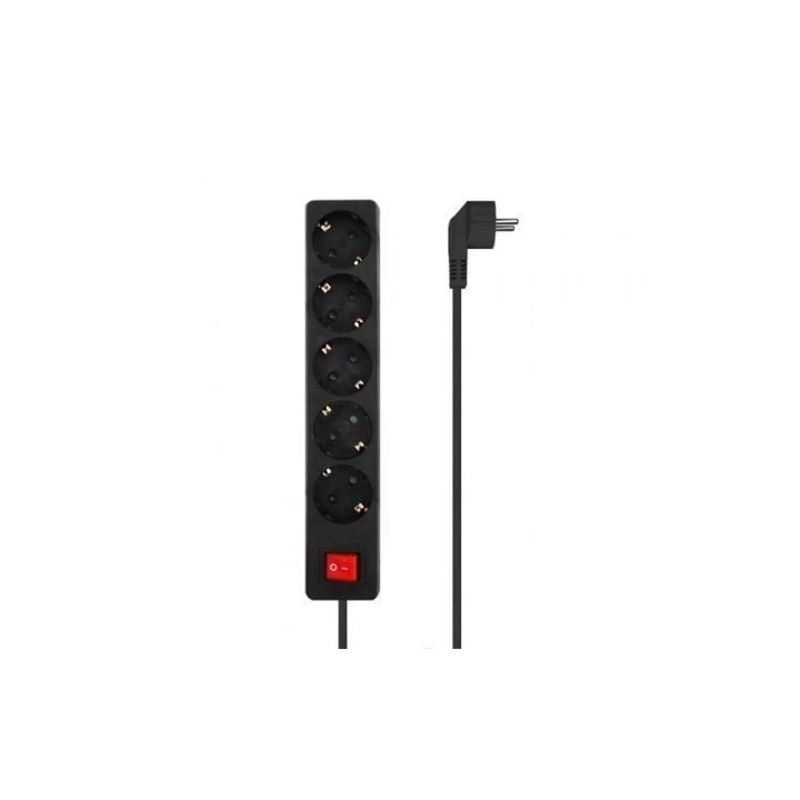 Regleta con Interruptor Aisens A154-0652/ 5 Tomas de Corriente/ Cable 1.4m/ Negro