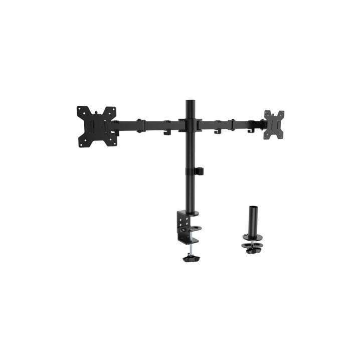 Soporte de Mesa para 2 Monitores Aisens DT32TSR-279/ Giratorio/ Inclinable/ hasta 10kg