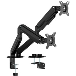 Soporte de Mesa con Contrapeso para 2 Monitores Aisens DT32TSR-451/ Giratorio/ Inclinable/ hasta 9kg