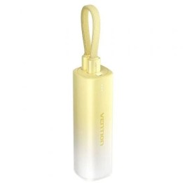 Powerbank 5000mAh Vention FHWY0/ 20W/ Amarilla/ Incluye Cable USB Tipo-C y Lightning