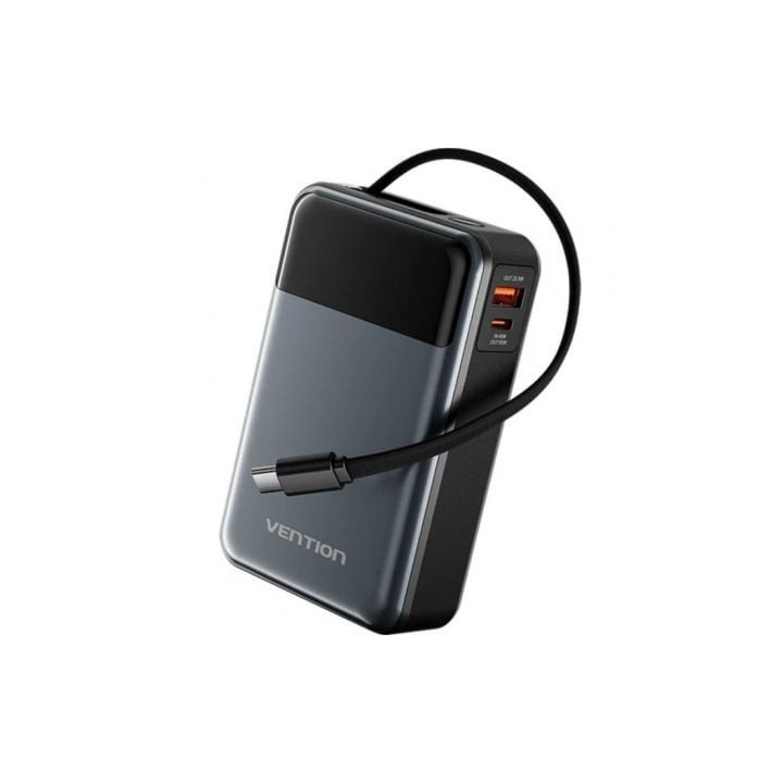 Powerbank 20000mAh Vention FHYB0/ 65W/ Gris/ Incluye Cable USB Tipo-C