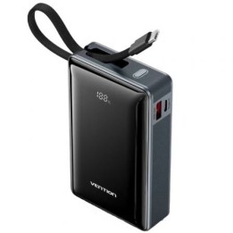 Powerbank 20000mAh Vention FKDM0/ 65W/ Gris/ Incluye Cable USB Tipo-C