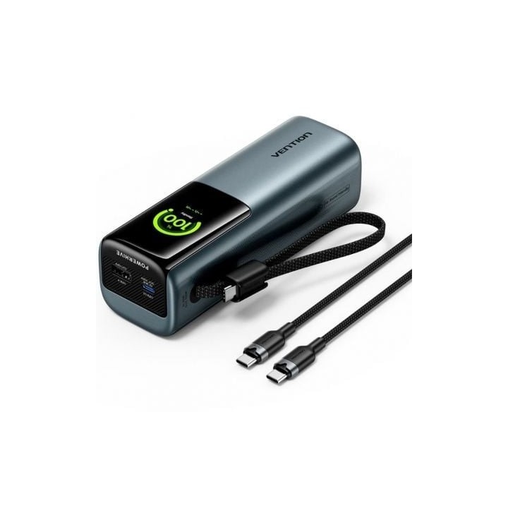 Powerbank 20000mAh Vention FKFH0/ 165W/ Gris/ Incluye Cable USB Tipo-C