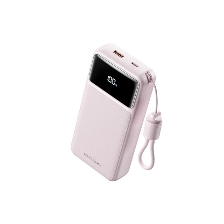Powerbank 20000mAh Vention XGYP0-40-TY/ 22.5W/ Rosa/ Incluye Cable USB Tipo-C