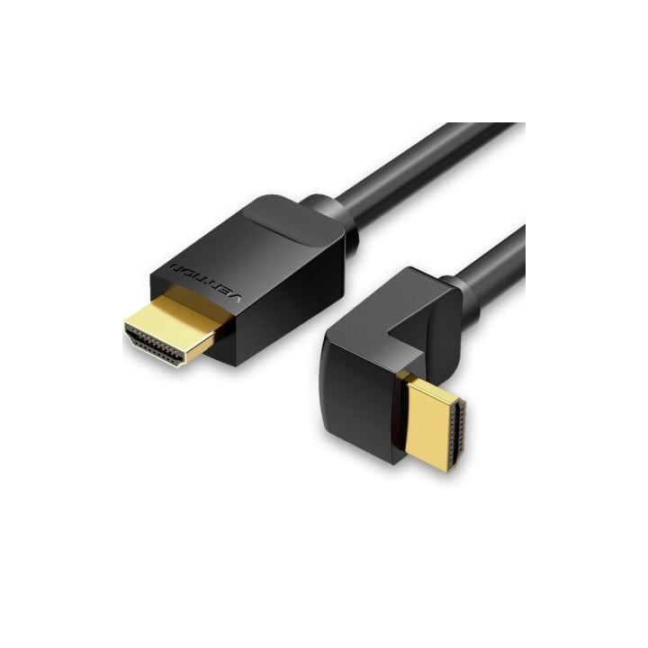 Cable HDMI 2.0 4K Acodado Vention AARBF/ HDMI Macho - HDMI Macho/ 1m/ Negro